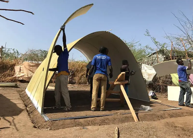 Innovative shelter løsninger til flygtninge og internt fordrevne befolkningsgrupper